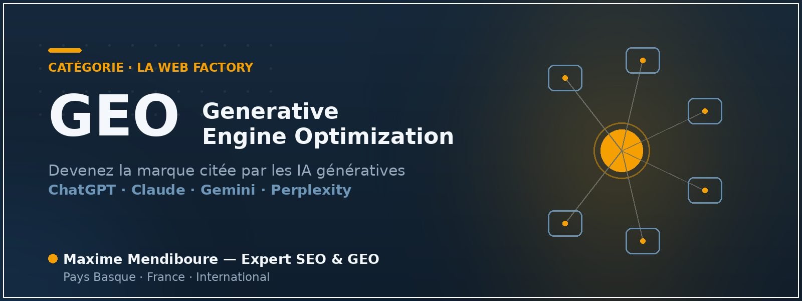Documentation GEO — Generative Engine Optimization par La Web Factory, Maxime Mendiboure