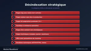 Désindexation stratégique : protocole pour supprimer 80% inutile