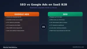 SEO vs Google Ads en SaaS B2B : LTV/CAC sur 36 mois
