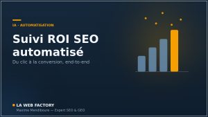Suivi ROI SEO automatisé : du clic à la conversion, dashboard end-to-end — La Web Factory