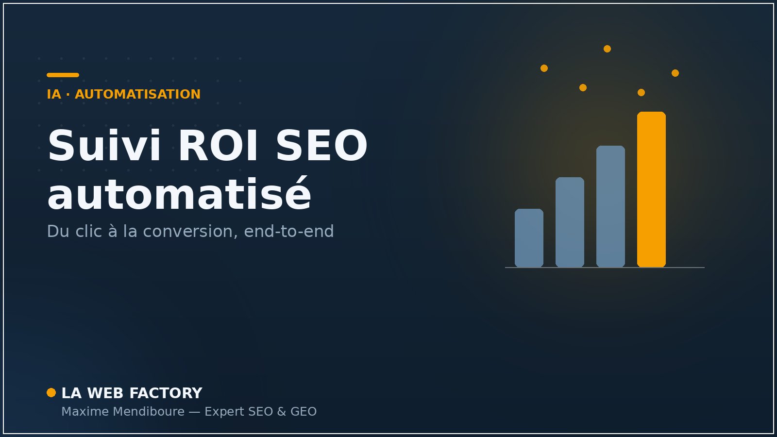 Suivi ROI SEO automatisé : du clic à la conversion, dashboard end-to-end — La Web Factory