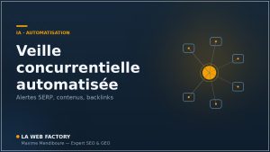 Veille concurrentielle automatisée : alertes SERP, contenus et backlinks — La Web Factory
